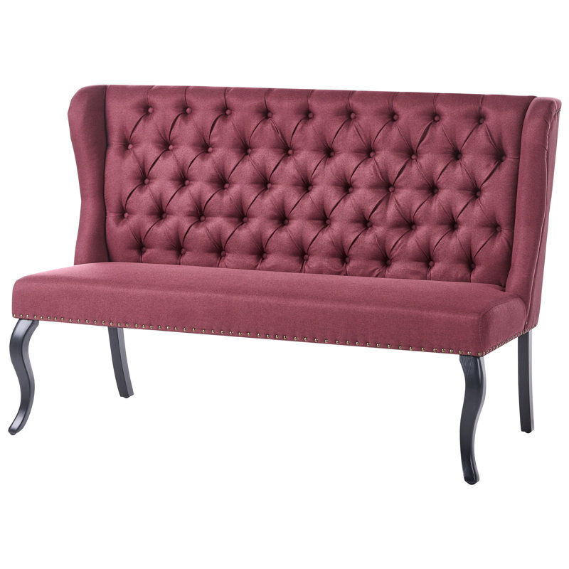 Fabric Upholstered Bench, Red, Red,