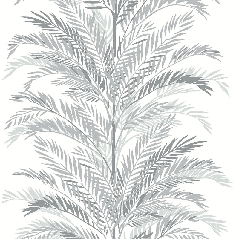 Luxe Haven Keana Palm 9' L x 20.5" W Peel and Stick Wallpaper Roll, Harbor Mist