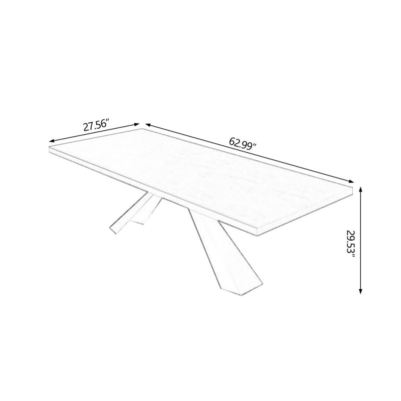 Light-brown+Black Rectangular Solid Wood+Iron desks, 29.53" H x 62.99" W x 27.56" D