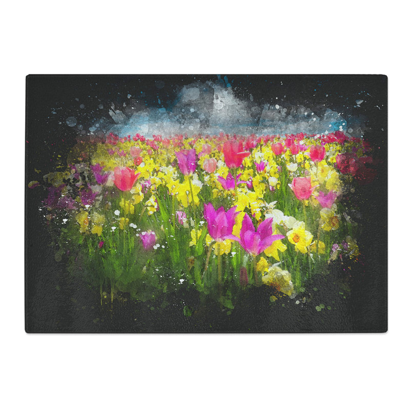 Meadow of Flowers Paint Splash Chopping Board, 20cm W x 28.5cm L