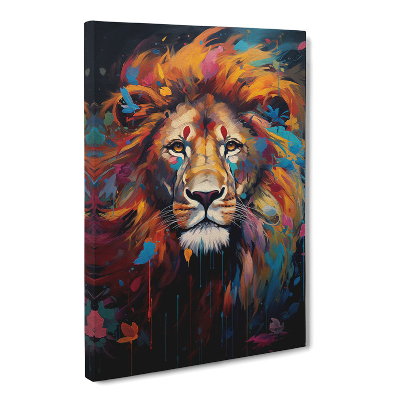 Lion Art Informel Art - Rectangle - Wrapped Canvas, 60cm H x 40cm W x 3cm D