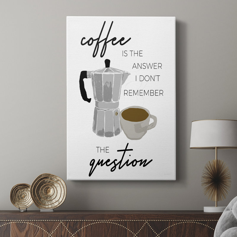 Le café est la solution - Cavas enveloppés de galerie, H 18 po x l 12 po