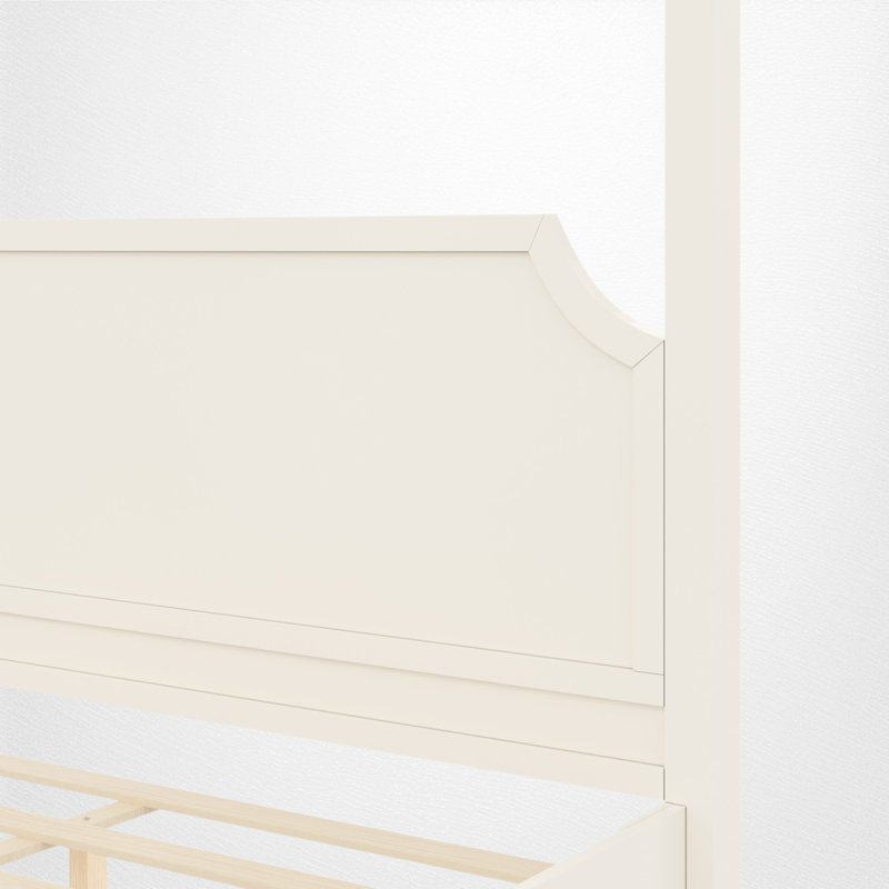 Lit plateforme à baldaquin en bois avec tête de lit à panneaux, style traditionnel, chambre à coucher, Grand lit