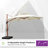 13 FT Round Wood Pattern Cantilever Umbrella,Cream-91018039