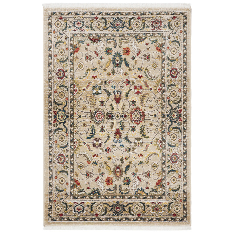 Tapis beige / multicolore tissé à plat en polypropylène Tristan par Ralph Lauren, Rectangle 2 pi 2 po x 4 pi