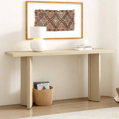 Stylish Console Table With Pine Veneer And Geometric Legs,Suitable For Living Room, Study And Dining Room
