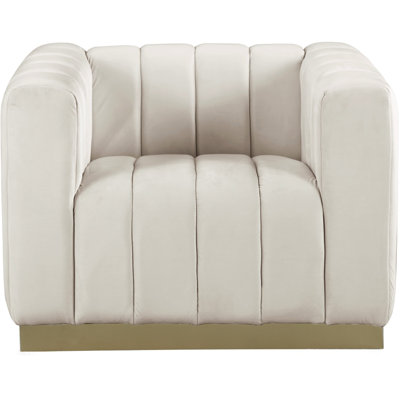 Fauteuil en velours de 38,5 po Tyneside