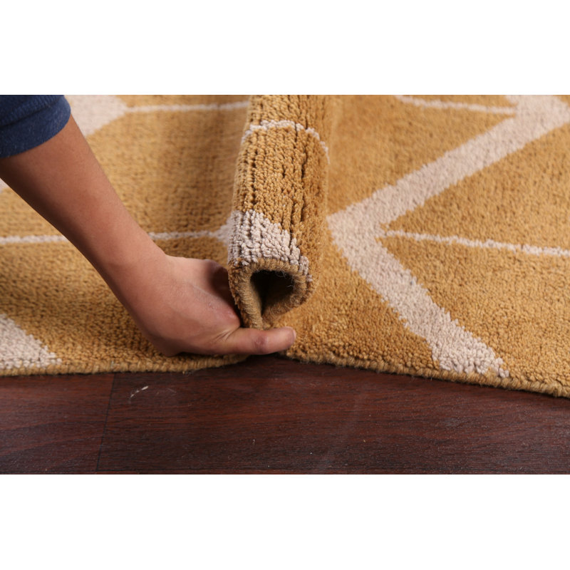 Tapis oriental à chevrons style marocain noué à la main 5 x 8