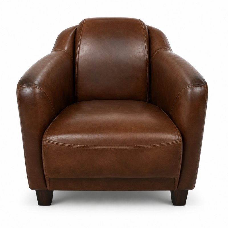 Fauteuil club en cuir Bennett