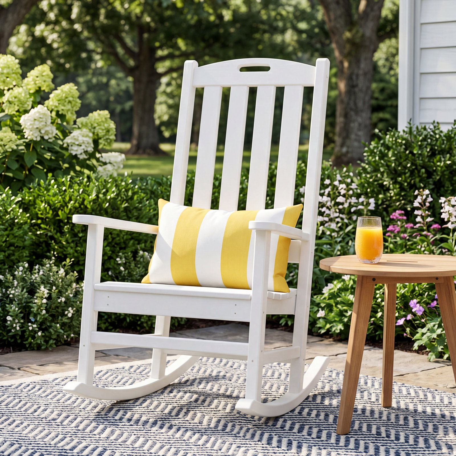 POLYWOOD® Nautical Patio Rocking Chair, Mahogany