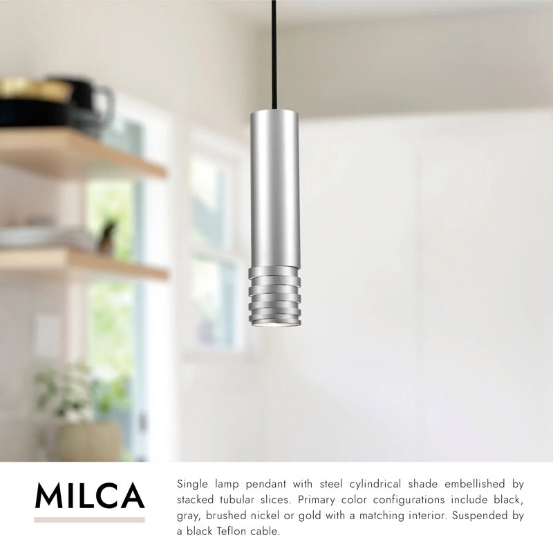 Milca 1 - Light Pendant, Gold, 10.25" H x 2.375" W x 2.375" D