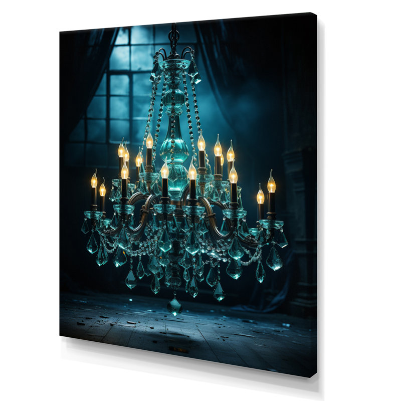 «Basie Chandelier Graceful Illumination», reproduction d'art sur toile, H 32 po x l 16 po x P 1 po, Toile tendue