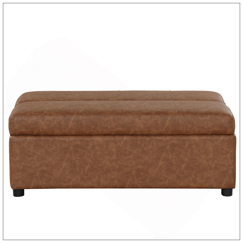 Lit simple avec repose-pieds pliant avec matelas et lit d'invité convertible brun