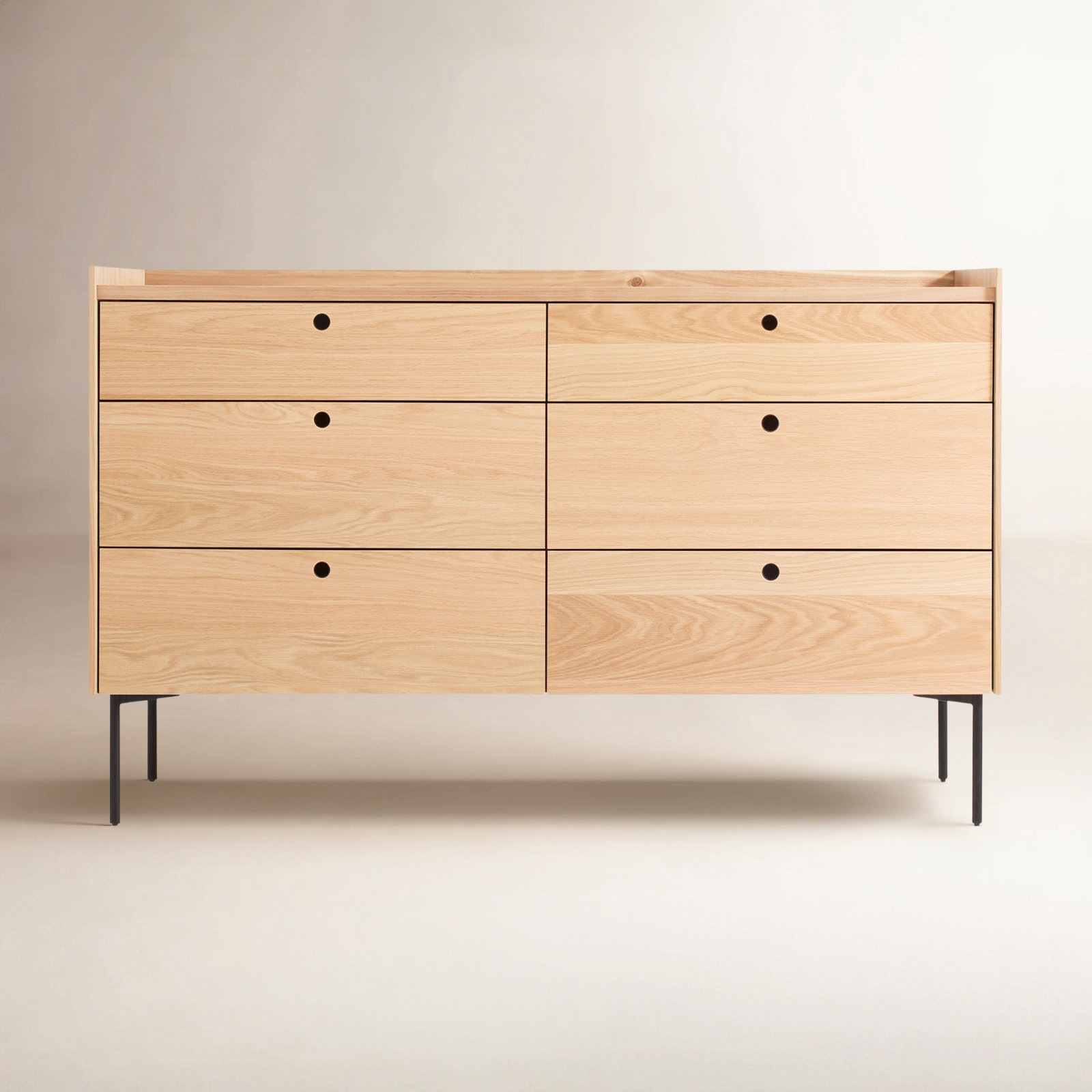 Peek 6 - Drawer Double Dresser, White Oak