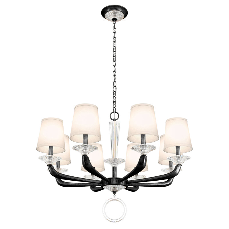 Emilea 8 - Light Glass Chandelier, Jet Black