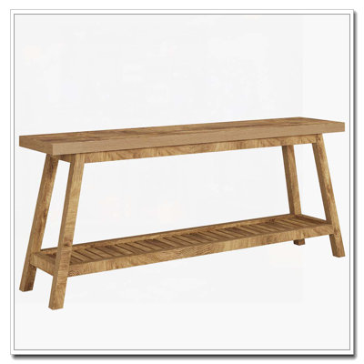 Farmhouse Console Table with 2-Tier Open Storage