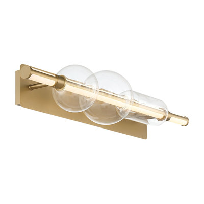 Vanity, 34", Gold, Clear Glass
