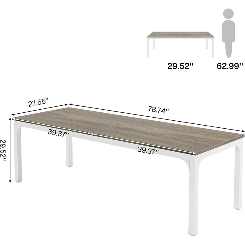 Table de conférence (ne pas inclure les tabourets), Taupe / Blanc
