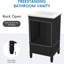 Meuble-lavabo noir 20 po avec lavabo en céramique, deux portes d'armoire, tiroir, bouchon magnétique et finition peinte - parfait pour améliorer votre quincaillerie en acier inoxydable, patins réglables faciles à mettre en place