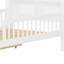 Lit simple blanc avec rangement pour tête de lit et garde-corps - Cadre spacieux spacieux de conception moderne avec tiroir-2133002536