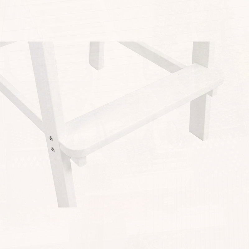 Ensemble de 2 chaises longues Adirondack avec plateau central, matériau durable pour les hanches, Blanc