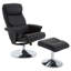 Leather Effect Reclining Chair And Footstool-706230996