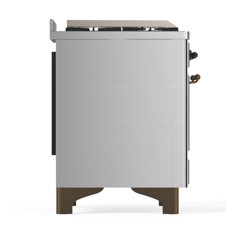 Majestic III Series 48 Inch Dual Fuel Range with 5 Sealed Burners, Griddle, Frenchtop in Matte Graphite (Natural Gas, Burnished Trim)