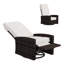 Fauteuil inclinable pivotant pour l'extérieur en osier, dossier inclinable, repose-pieds relevable, coussins de base rotatifs à 360 ° et résistants à l'eau pour le patio, kaki-381277970-381277965