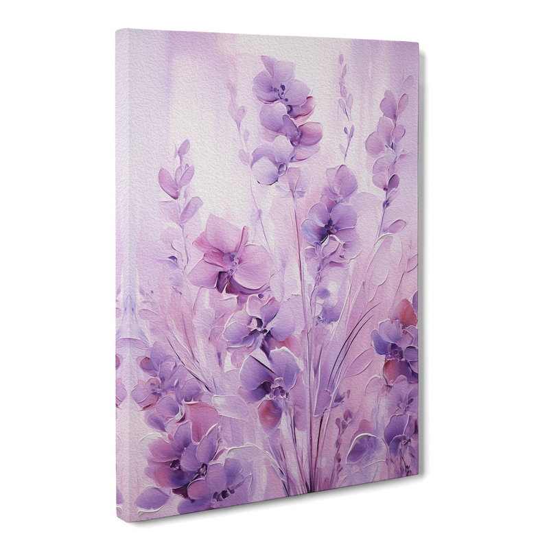 Lavender Flower Abstract Art No.3 - No Frame Print, 76cm H x 50cm W x 3cm D