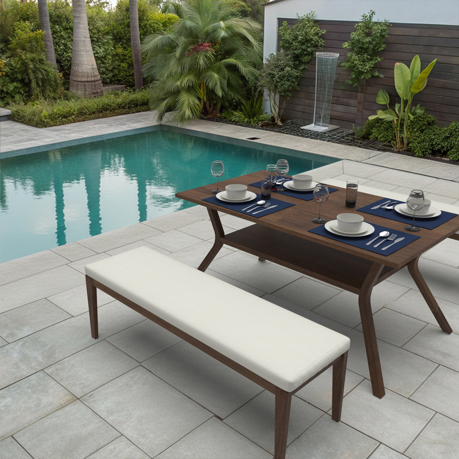 44" Sunbrella® Bench Cushion, Canvas Natural Sunbrella® Canvas