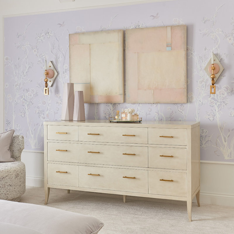 9 Drawer 68" W Dresser, Carrara