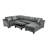 Sectional Sofa 111.8" U-Shaped Sofa Chenille Upholstered Sofa Couch With Movable Storage Ottoman For Living Room-1427598221