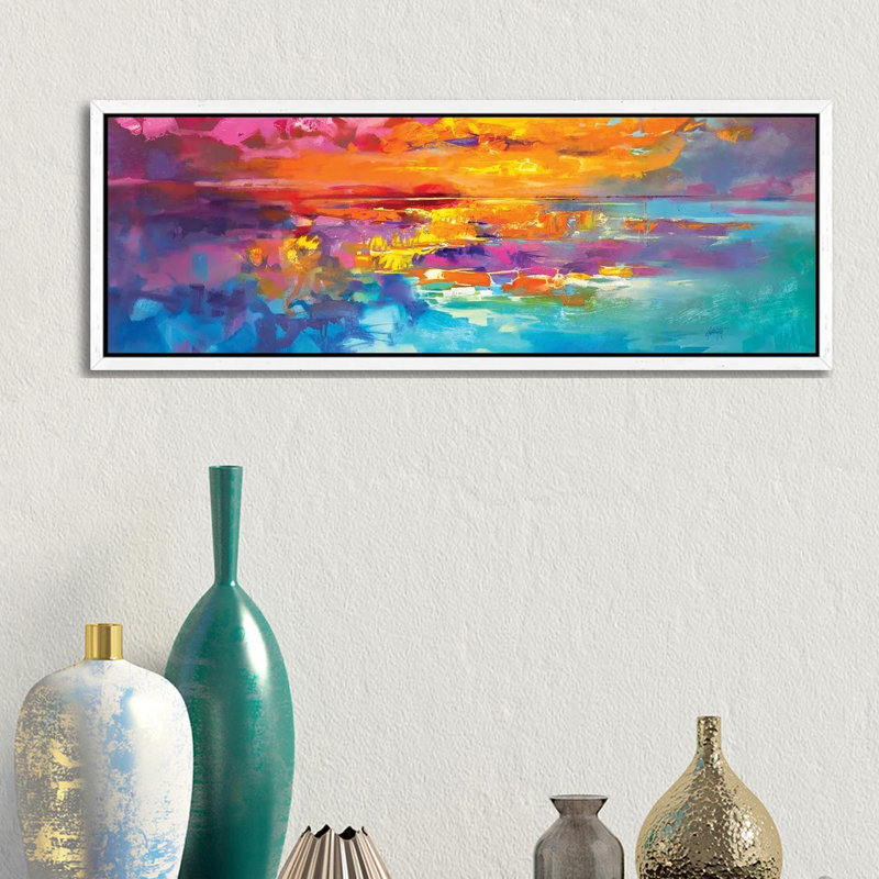 Spectrum Sunrise by Scott Naismith - Panoramic Print on Canvas, 30.48 cm H x 91.44 cm W, White Floater Framed