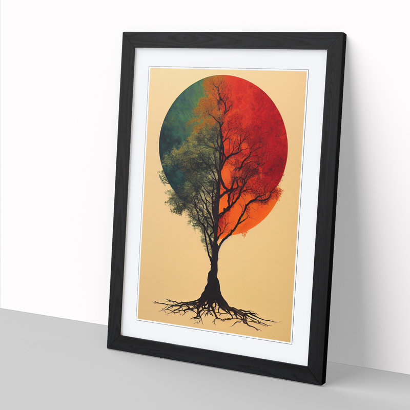 Tree Art Design Vol.2 - Single Picture Frame Print, Black, 34cm H x 25cm W x 2cm D