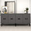 Console Modern Anthracite, panneau de particules 100% mélaminé, épaisseur: 0,7 pouce | Conception murale, plusieurs tablettes | Parfait pour décorer le salon et le vestibule-1218870063