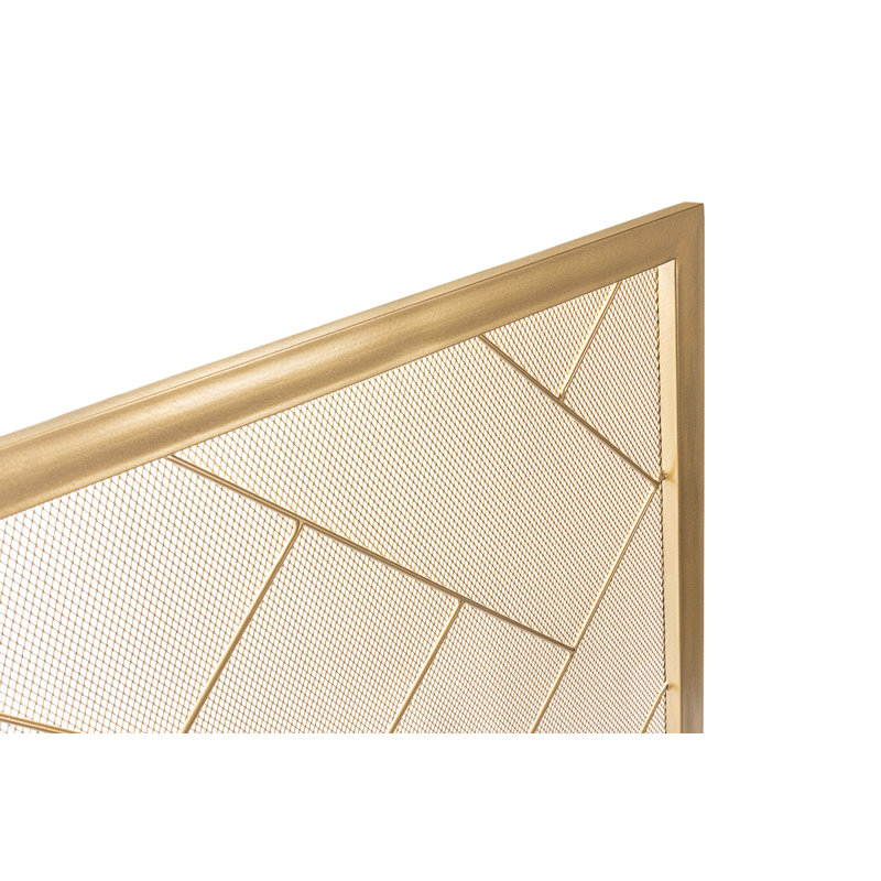 Paravent simple à panneau croisé, moyen, H 29 po x l 38 po x P 7 po, Doré