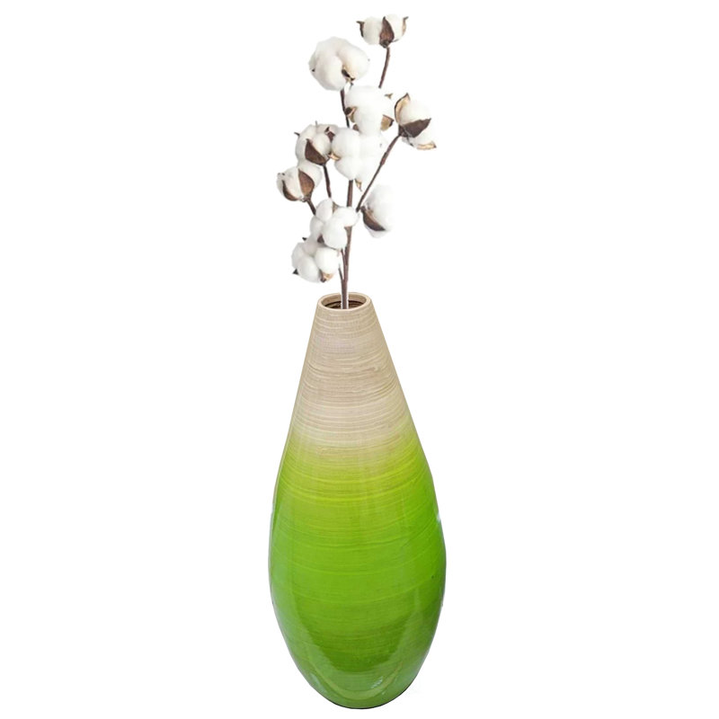 Qailah Solid Wood Floor Vase, 19" H x 8" W x 8" D