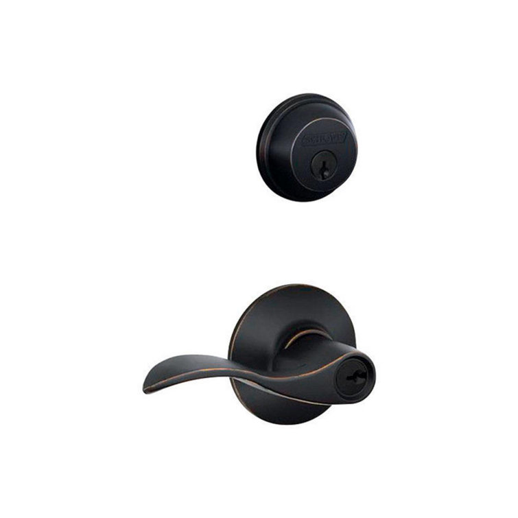 Complete Entry Lever Set with Single Cylinder Deadbolt