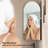 Corner Arched Medicine Cabinet With Mirror, Medicine Cabinet With 2 Storage Shelf-990461478