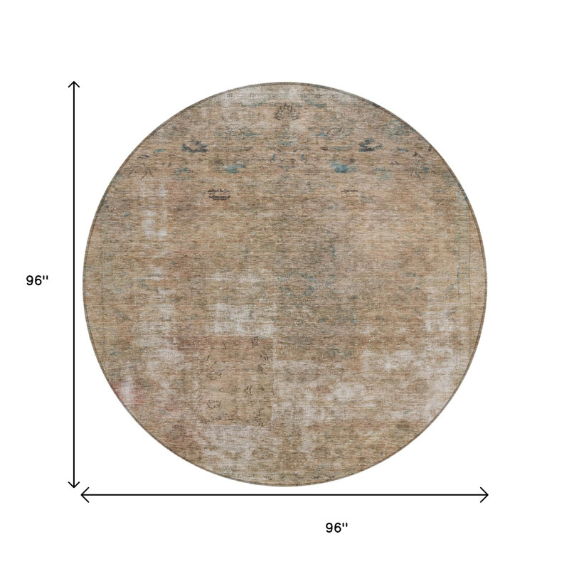 Tapis rond 8 po Taupe