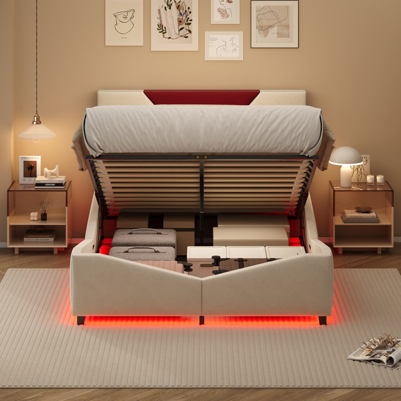 Upholstered Ottoman Storage Bed, European Kingsize (160 x 200 cm)
