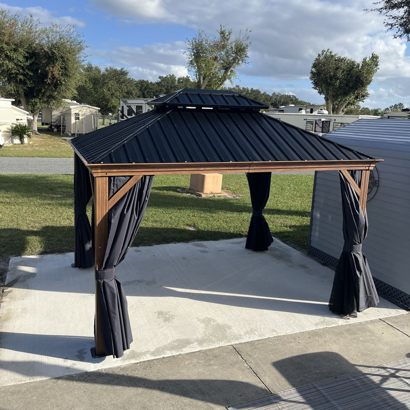 Pavillon de jardin en aluminium mauve avec filet, 10 pi x 12 pi