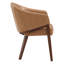 Chaise d'appoint moderne en cuir avec pieds en bois-123468840