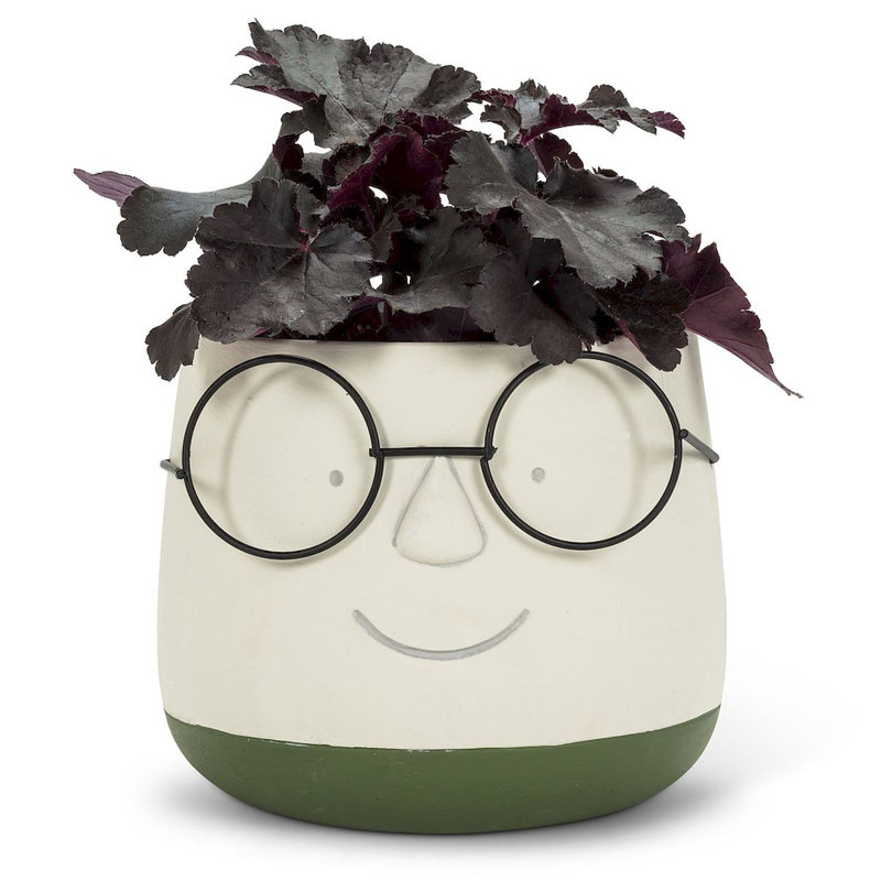 Pot de fleurs statue en ciment, H 6 po x l 6 po x P 4,5 po