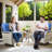 Three-Piece Outdoor Swivel Chair Set-1847364731