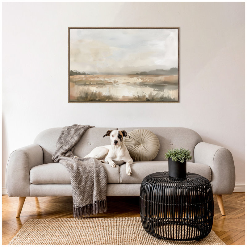 «Neutral Abstract Landscape» par The Creative Bunch Studio, reproduction d'art sur toile encadrée