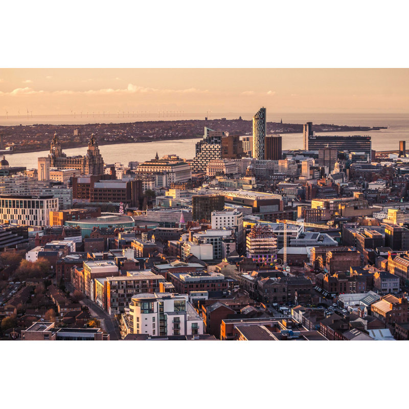 Vue de la ville de Manchester - photographie sur toile tendue, H 8 po x l 12 po
