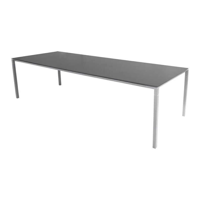 Pure Outdoor Dining Table, Nero Black, 28.8" H x 110.3" W x 39.4" D, Light Gray