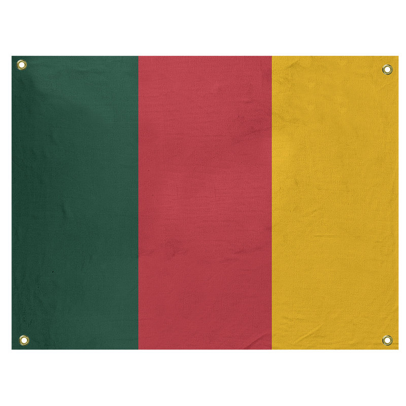Tapisserie de polyester Minnesota, Vert forêt / rouge Iron Range / récolte dorée, H 50 po x l 59 po x P 1 po