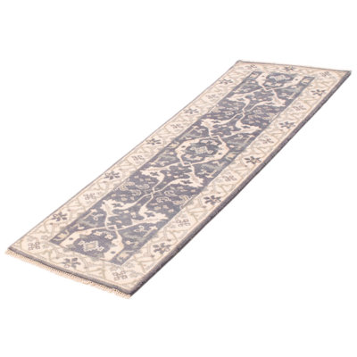 One-of-a-Kind 2'8" X 7'10" New Age Runner Wool Area Rug in Dark Gray